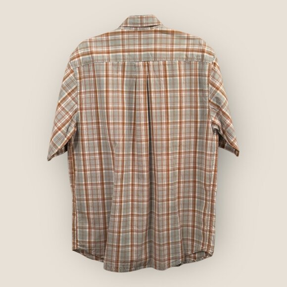 Carhartt Mens Plaid Button-Down Shirt Size L Tall 100% Cotton Short Sleeve - Picture 3 of 5